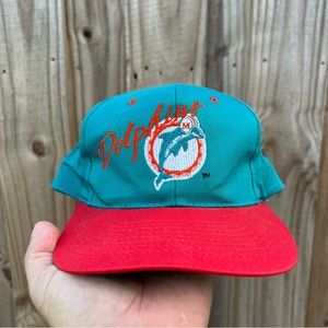 NOS Vintage 90s Miami Dolphins AJD Snapback Hat NFL Adjustable
